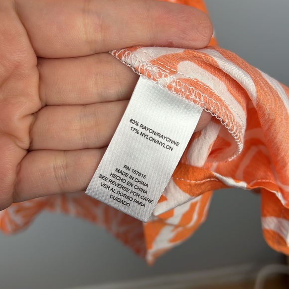 Rachel Zoe orange & white NWT faux wrap lightweight dress size small - Picture 6 of 13